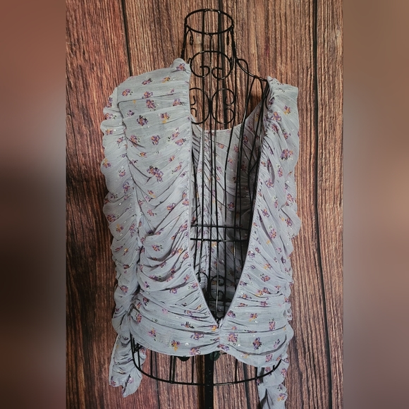 Zara Lavender Ruched Blouse - Picture 6 of 7